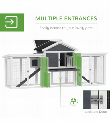 Spacious Grey Wooden Chicken Coop with Outdoor Run | Safe & Secure Housing