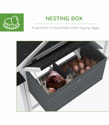 Spacious Grey Wooden Chicken Coop with Outdoor Run | Safe & Secure Housing