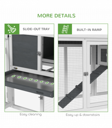 Spacious Grey Wooden Chicken Coop with Outdoor Run | Safe & Secure Housing