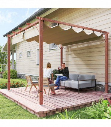 Spacious Outdoor Gazebo with Retractable Canopy for Garden Parties