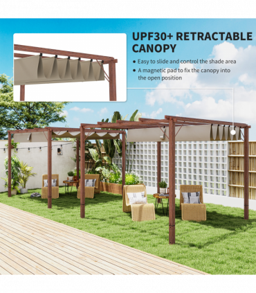 Spacious Outdoor Gazebo with Retractable Canopy for Garden Parties