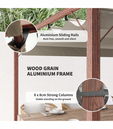 Spacious Outdoor Gazebo with Retractable Canopy for Garden Parties