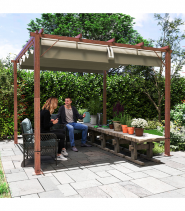 Spacious Outdoor Gazebo with Retractable Canopy for Garden Parties