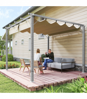 Spacious Outdoor Gazebo with Retractable Canopy for Garden Parties