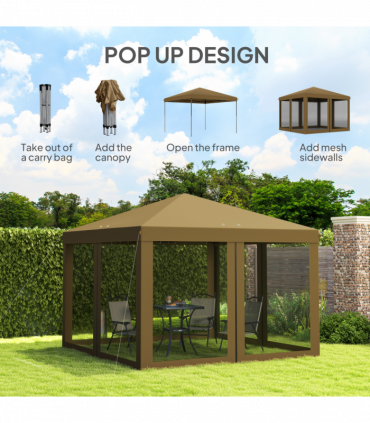 Spacious Pop-Up Canopy Tent - 3x3m with Mesh Curtains & Portable Design