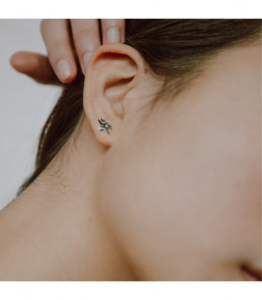 Sparkling Star Silver Stud Earrings