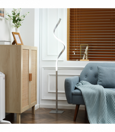 Spiral Floor Lamp for Living Room with 3 Adjustable Brightness, Silver HOMCOM