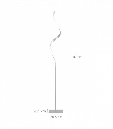 Spiral Floor Lamp for Living Room with 3 Adjustable Brightness, Silver HOMCOM