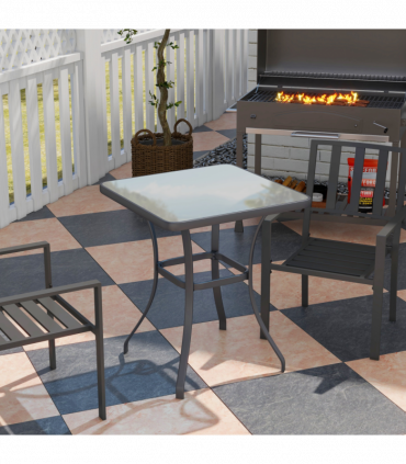 Square Glass Bistro Table Bar Dining Kitchen Breakfast Party Table 68.5x84 cm