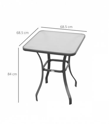 Square Glass Bistro Table Bar Dining Kitchen Breakfast Party Table 68.5x84 cm