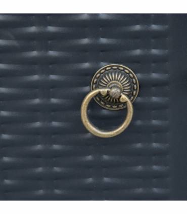 Square Propane Gas Fire Pit Table Rattan Smokeless Heater with Lava Rocks & Lid