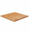 Square Table Top Light Brown 90x90x4cm Treated Solid Wood Oak