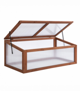 Square Wooden Outdoor Greenhouse for Plants PC Board 100 x 65 x 40cm