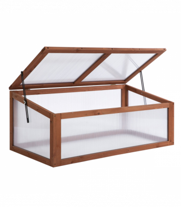 Square Wooden Outdoor Greenhouse for Plants PC Board 100 x 65 x 40cm