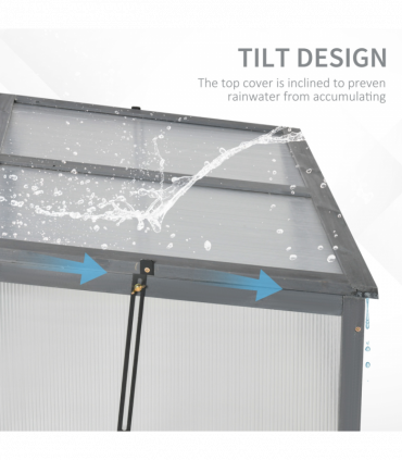 Square Wooden Outdoor Greenhouse for Plants PC Board 100 x 65 x 40cm