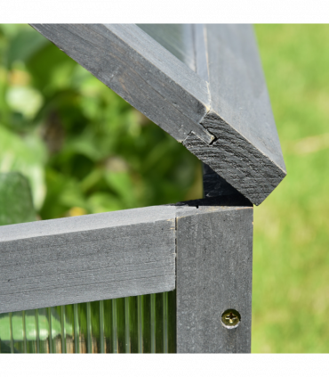 Square Wooden Outdoor Greenhouse for Plants PC Board 100 x 65 x 40cm