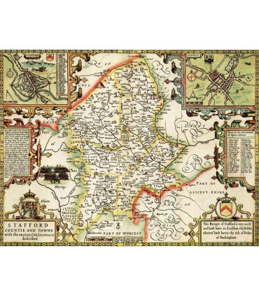 Staffordshire Historical Map 1000 Piece Jigsaw Puzzle (1610)