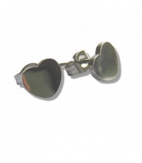Stainless Steel Heart Stud Earrings - Hypoallergenic