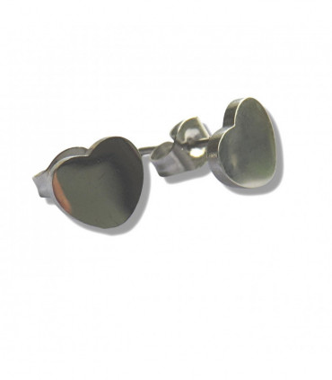 Stainless Steel Heart Stud Earrings - Hypoallergenic