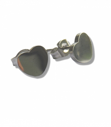Stainless Steel Heart Stud Earrings - Hypoallergenic
