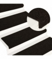 Stair Mats 15 pcs Needle Punch 65x25 cm Brown