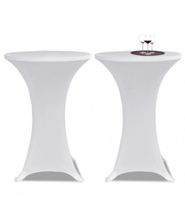 Standing Table Cover Ø 60cm White Stretch 2 pcs