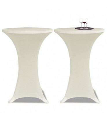 Standing Table Cover Ø80cm Cream Stretch 2 pcs