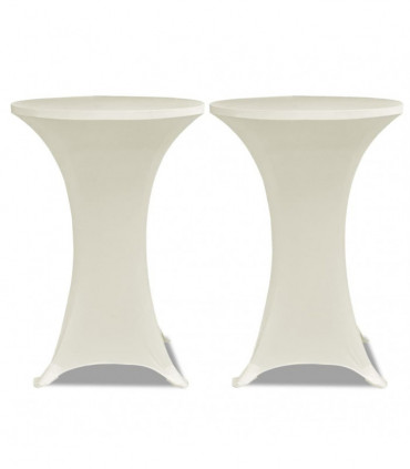 Standing Table Cover Ø80cm Cream Stretch 2 pcs