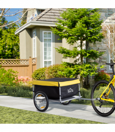 Steel Frame Bike Cargo Trailer Storage Cart Yellow