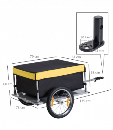 Steel Frame Bike Cargo Trailer Storage Cart Yellow