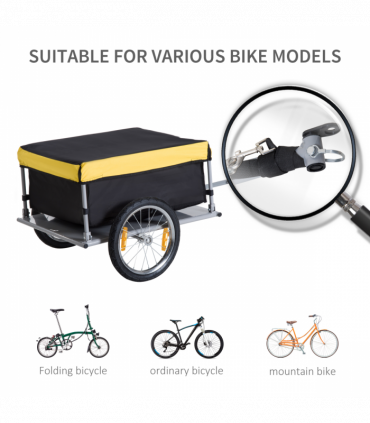 Steel Frame Bike Cargo Trailer Storage Cart Yellow