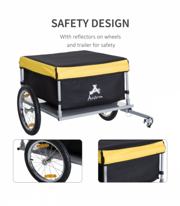 Steel Frame Bike Cargo Trailer Storage Cart Yellow