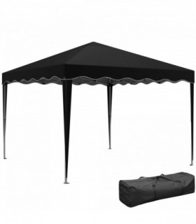 Steel Frame Gazebo with Reflective Lining for Outdoor Events - Black