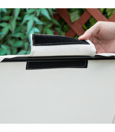 Steel Frame Zero Gravity Outdoor Garden Deck Chair with Canopy - White