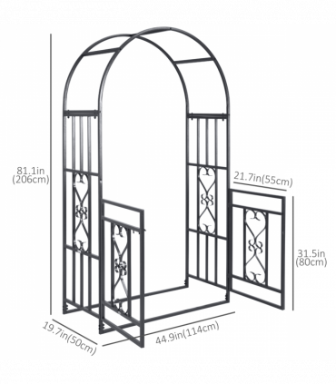 Steel Garden Arch with Gate