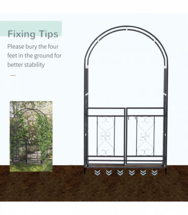 Steel Garden Arch with Gate