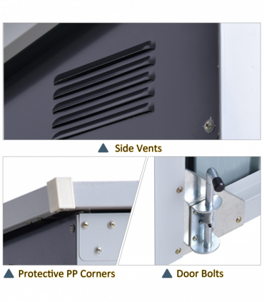 Steel Garden Storage Shed Double Door & Lid Dustbin Rubbish Cover 2 Trash Can