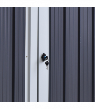 Steel Garden Storage Shed Double Door & Lid Dustbin Rubbish Cover 2 Trash Can