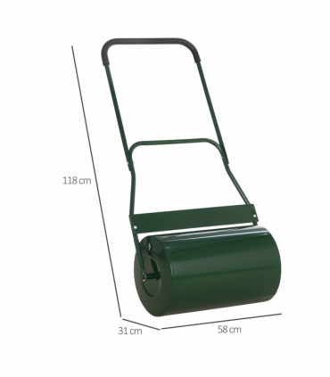 Steel Lawn Grass Roller 50L  cm-Green