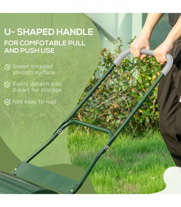 Steel Lawn Grass Roller 50L  cm-Green