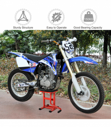 Steel Motorbike Jack Lift Rubber Platform Crank Lift  Repair Table Durhand