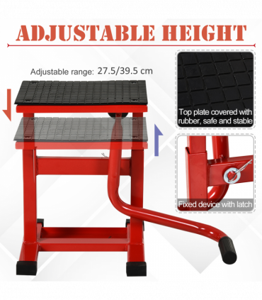 Steel Motorbike Jack Lift Rubber Platform Crank Lift  Repair Table Durhand