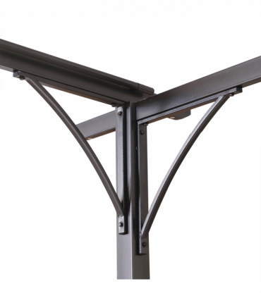 Steel Pergola, 350L cm, Steel, Polyester-Black/Beige