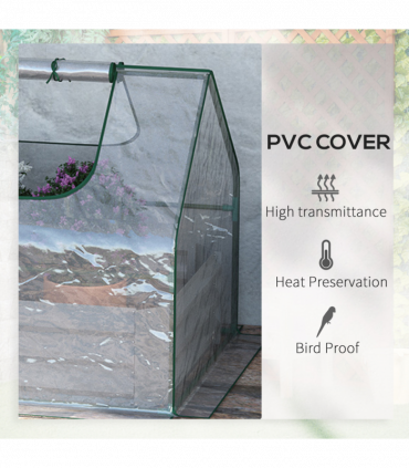 Steel Raised Garden Bed Planter Box Kit with Greenhouse, for Dual Use, Clear