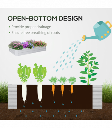 Steel Raised Garden Bed Planter Box Kit with Greenhouse, for Dual Use, Clear