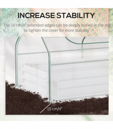 Steel Raised Garden Bed Planter Box Kit with Greenhouse, for Dual Use, Clear