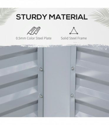 Steel Raised Garden Planter Box Kit with Greenhouse, for Dual Use, Clear