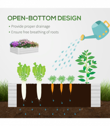 Steel Raised Garden Planter Box Kit with Greenhouse, for Dual Use, Clear