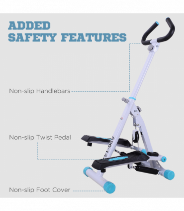 Stepper Fitness Exercise Handle Bar Machine Cardio Foldable Workout HOMCOM