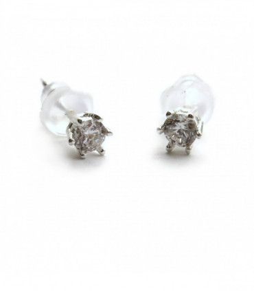 Sterling Silver Diamante Stud Earrings